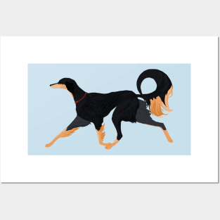 Saluki dog trotting Posters and Art